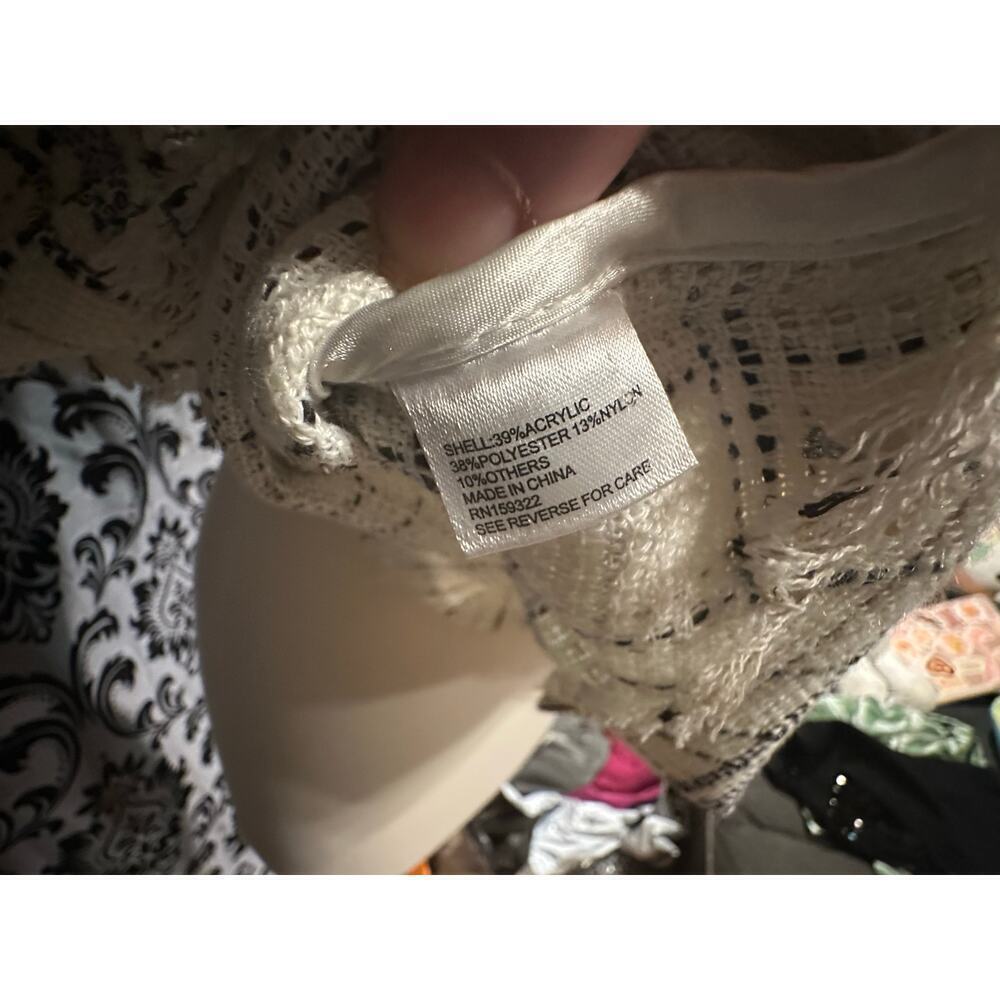 Central Park West Blue & Cream Harper Tweed Cropped Blouse MSRP $165 - Picture 9 of 9